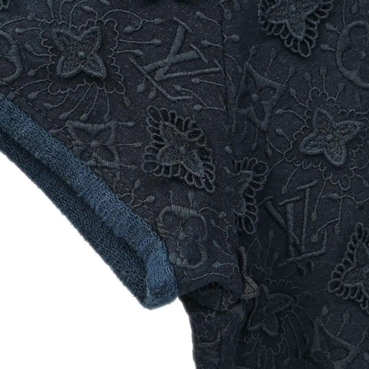 Louis Vuitton Short Sleeve Dress Monogram Navy #XL