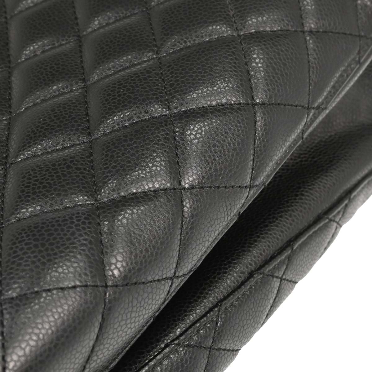 Chanel Black Caviar Skin Rock In Rome Shopping Tote Chain Handbag