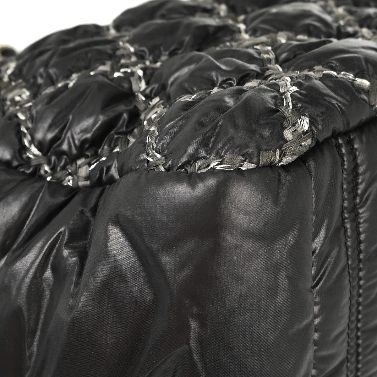 Chanel Black Quilted Nylon Tweed Stitch Paris-Byzance Bowling Bag