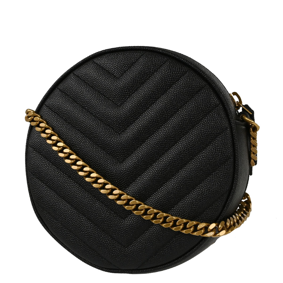 Saint Laurent Black Vinyle Round Camera Bag Shoulder Bag