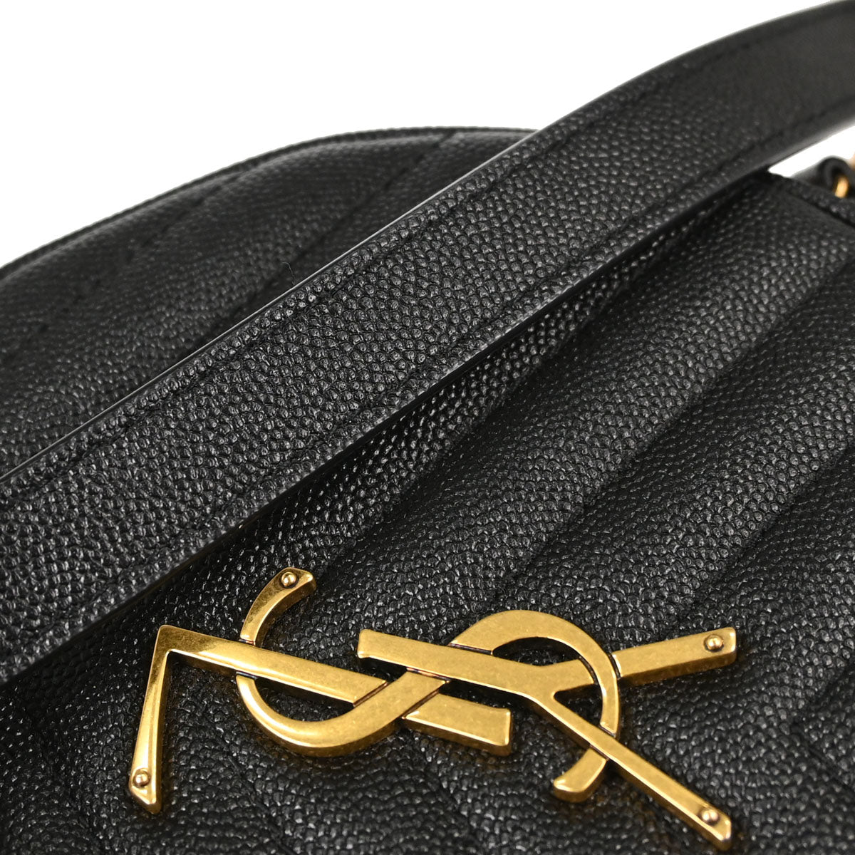 Saint Laurent Black Vinyle Round Camera Bag Shoulder Bag