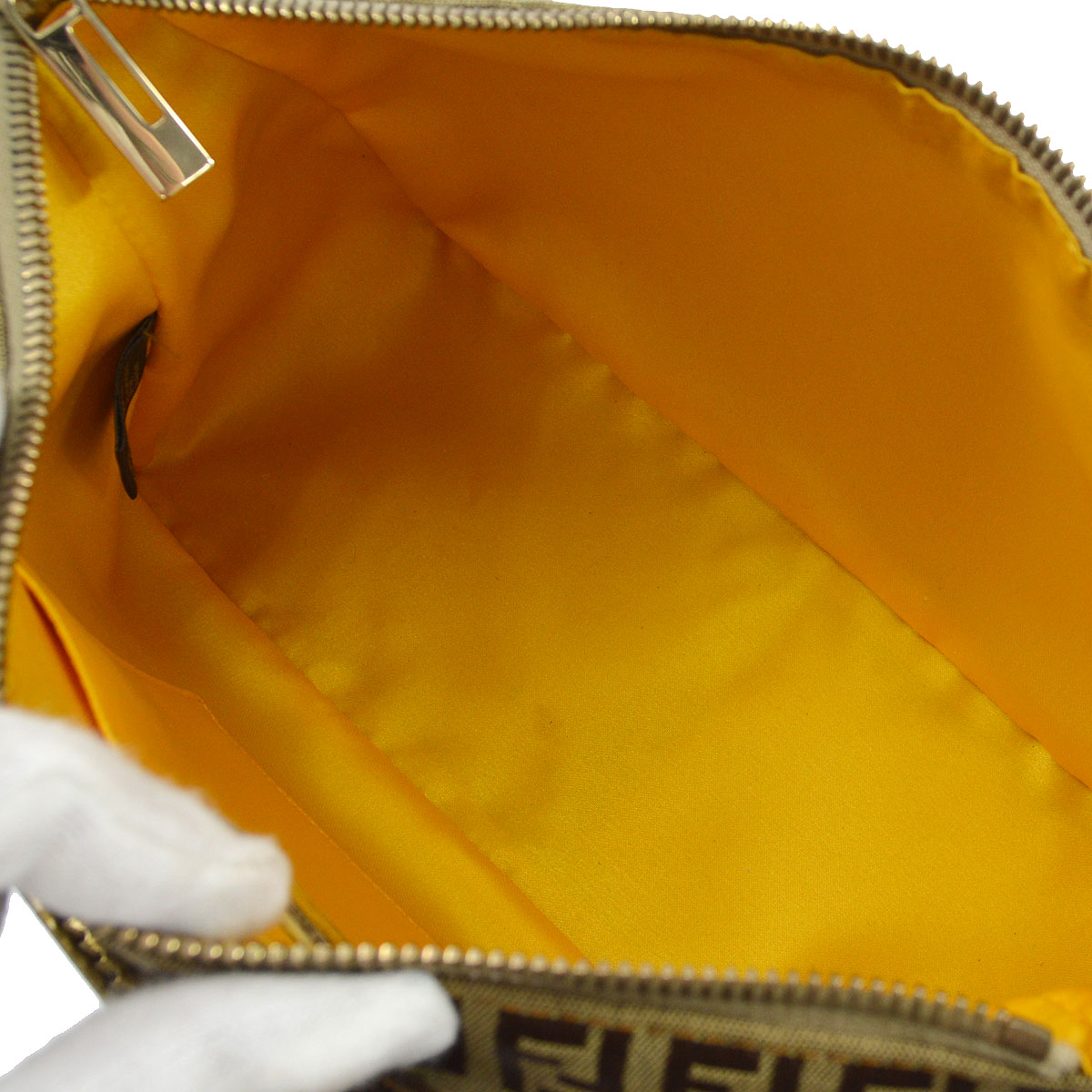 FENDI Zucchino Handbag Beige