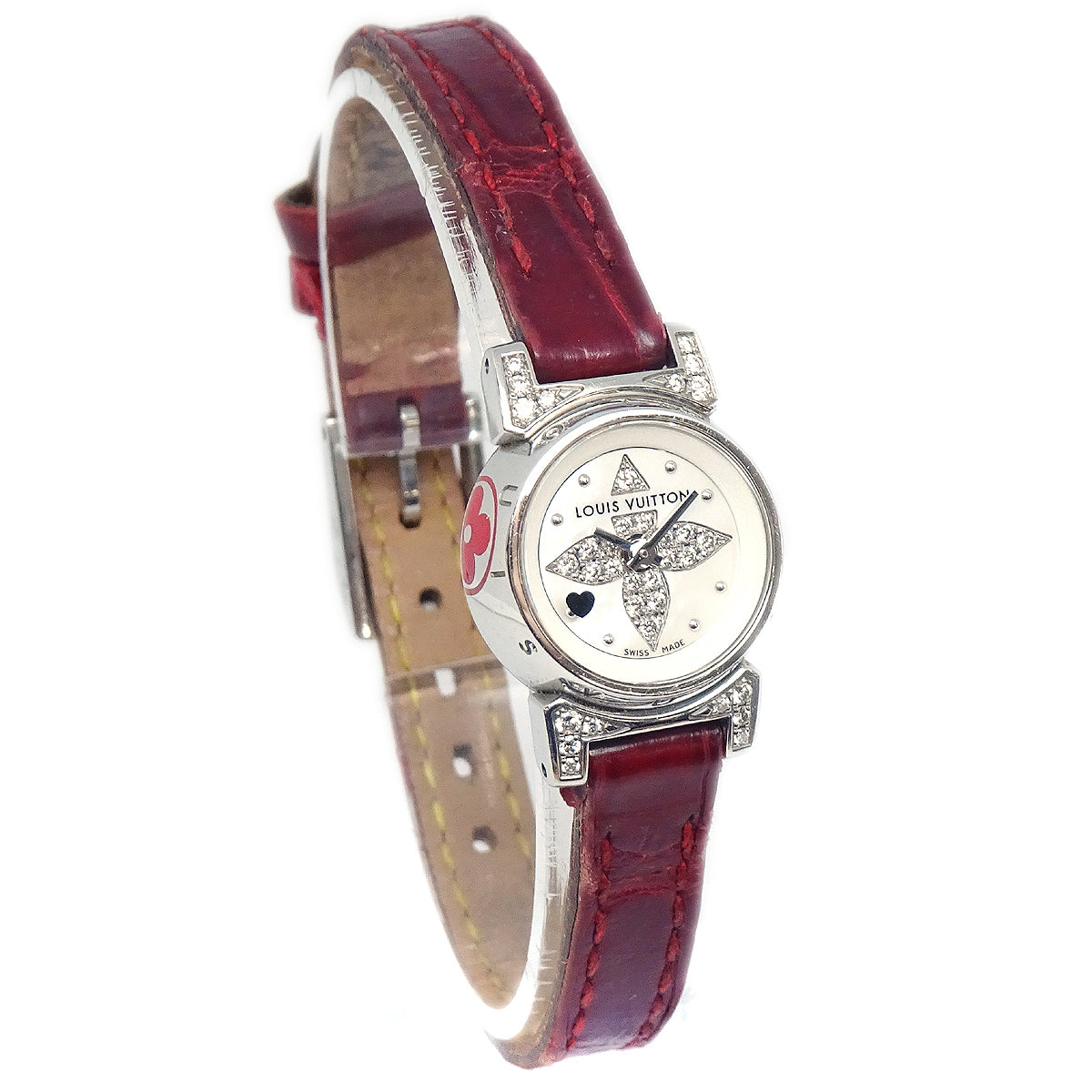 Louis Vuitton Red Tambour Bijou Watch Louis Vuitton Ladies Watch Tambour Monogram Q121W ref  main image 3