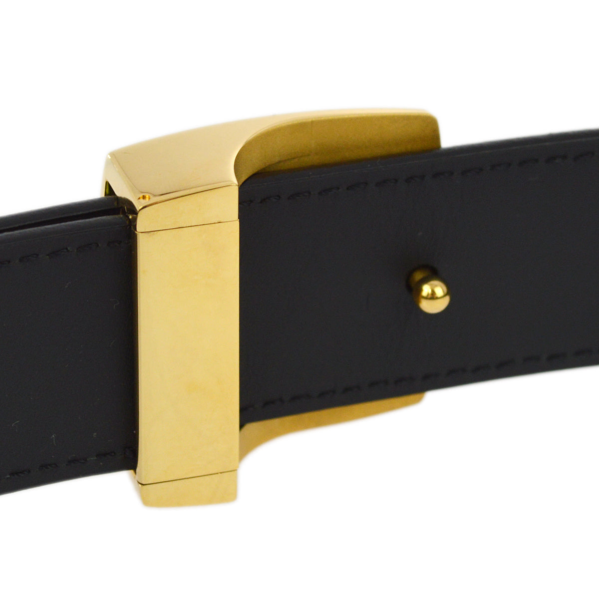 Louis Vuitton 2010 Black Multicolor Ceinture LV Cut Belt #85 M6890