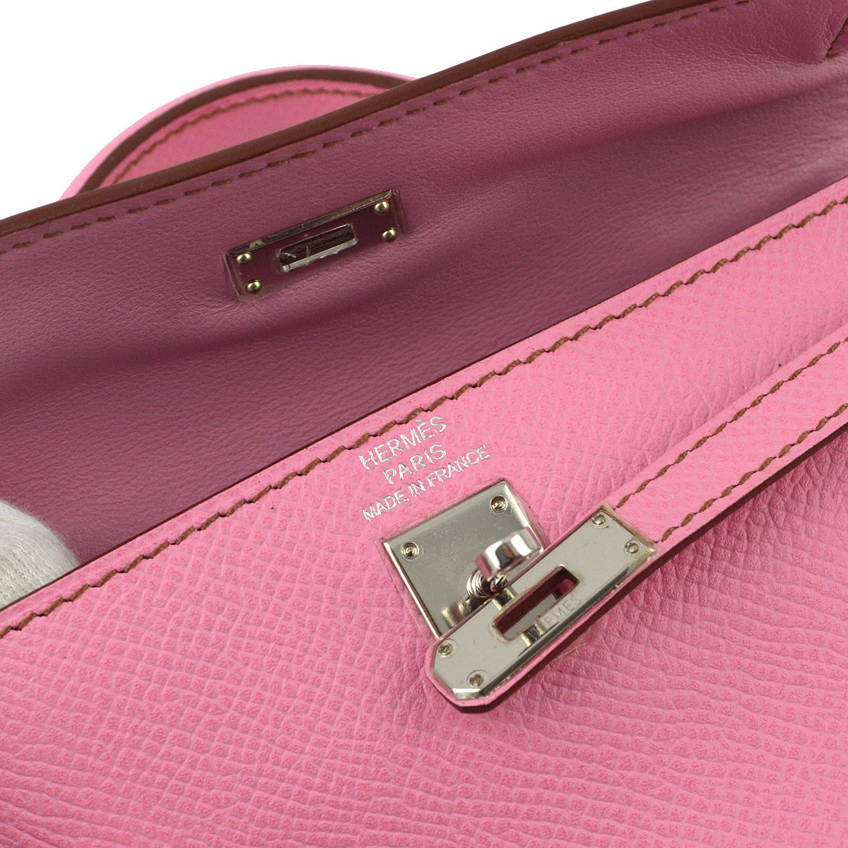 Hermes * 2011 Pink Epsom Tiny Kelly Sellier 2way Shoulder Handbag