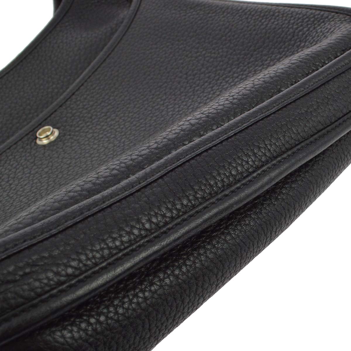 Hermes 2014 Black Taurillon Clemence Evelyne 3 PM Shoulder Bag