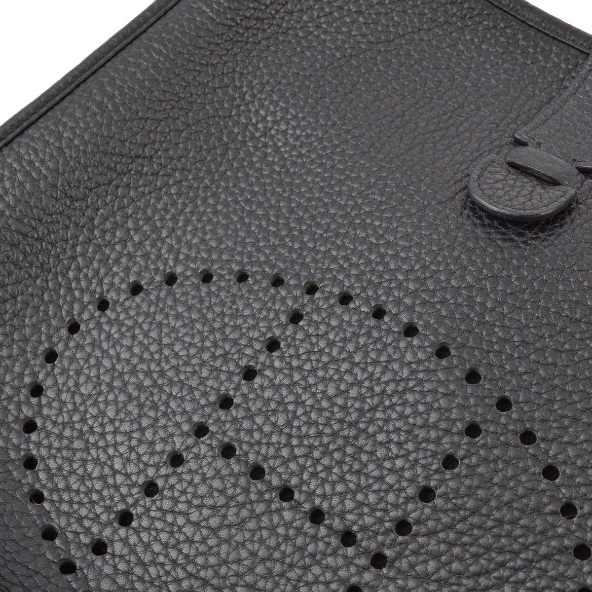 Hermes 2014 Black Taurillon Clemence Evelyne 3 PM Shoulder Bag
