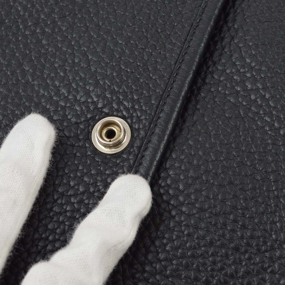 Hermes 2014 Black Taurillon Clemence Evelyne 3 PM Shoulder Bag