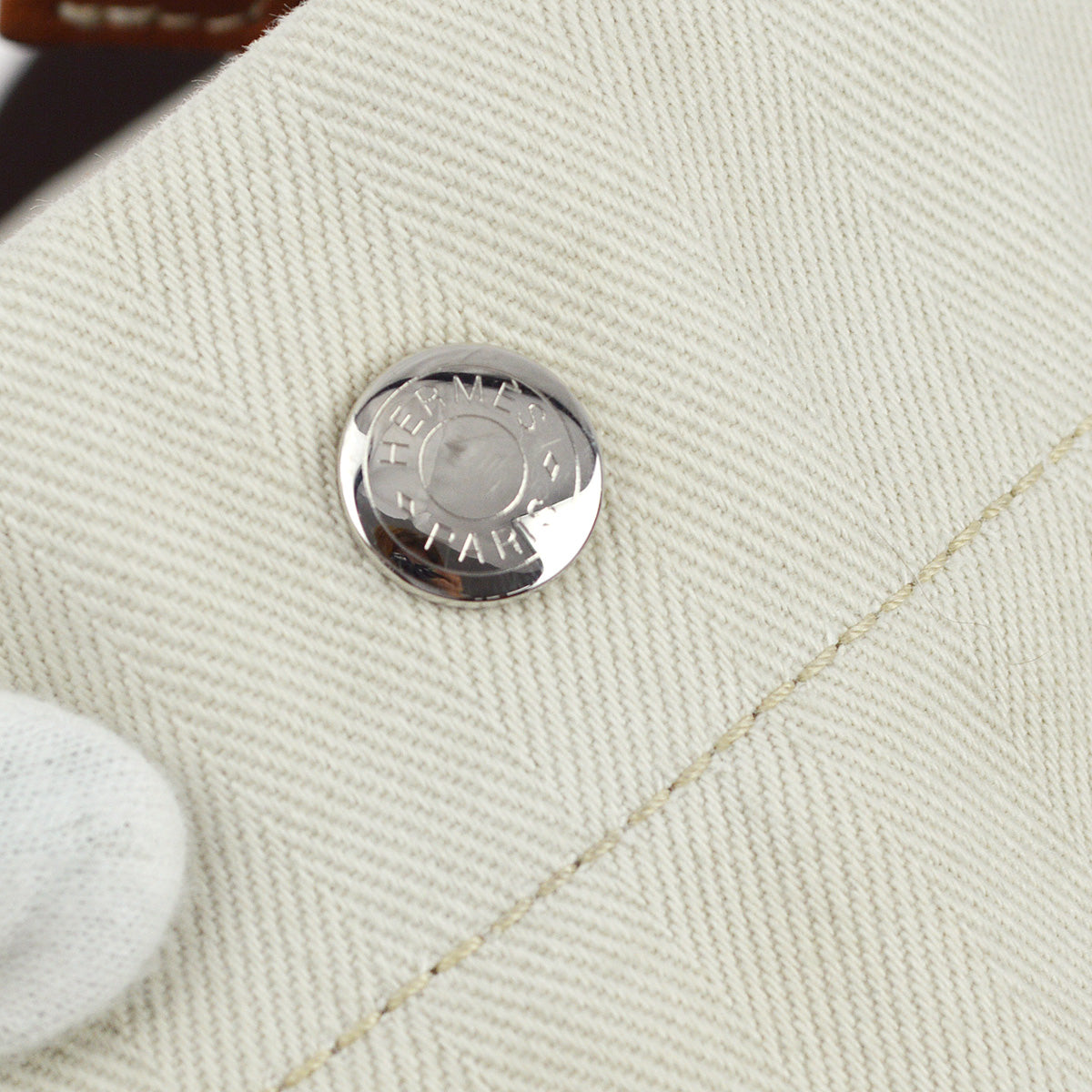Hermes 2012 Craie Toile Chevron Sac De Pansage