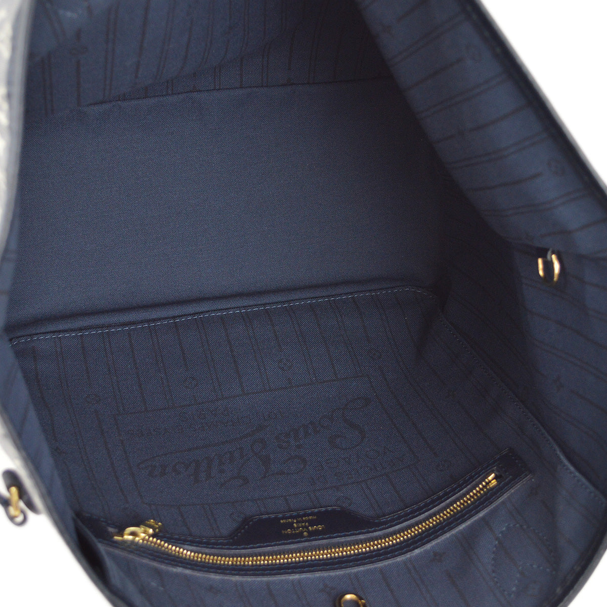 Louis Vuitton 2012 Navy Monogram Idylle Neverfull MM Tote M40514