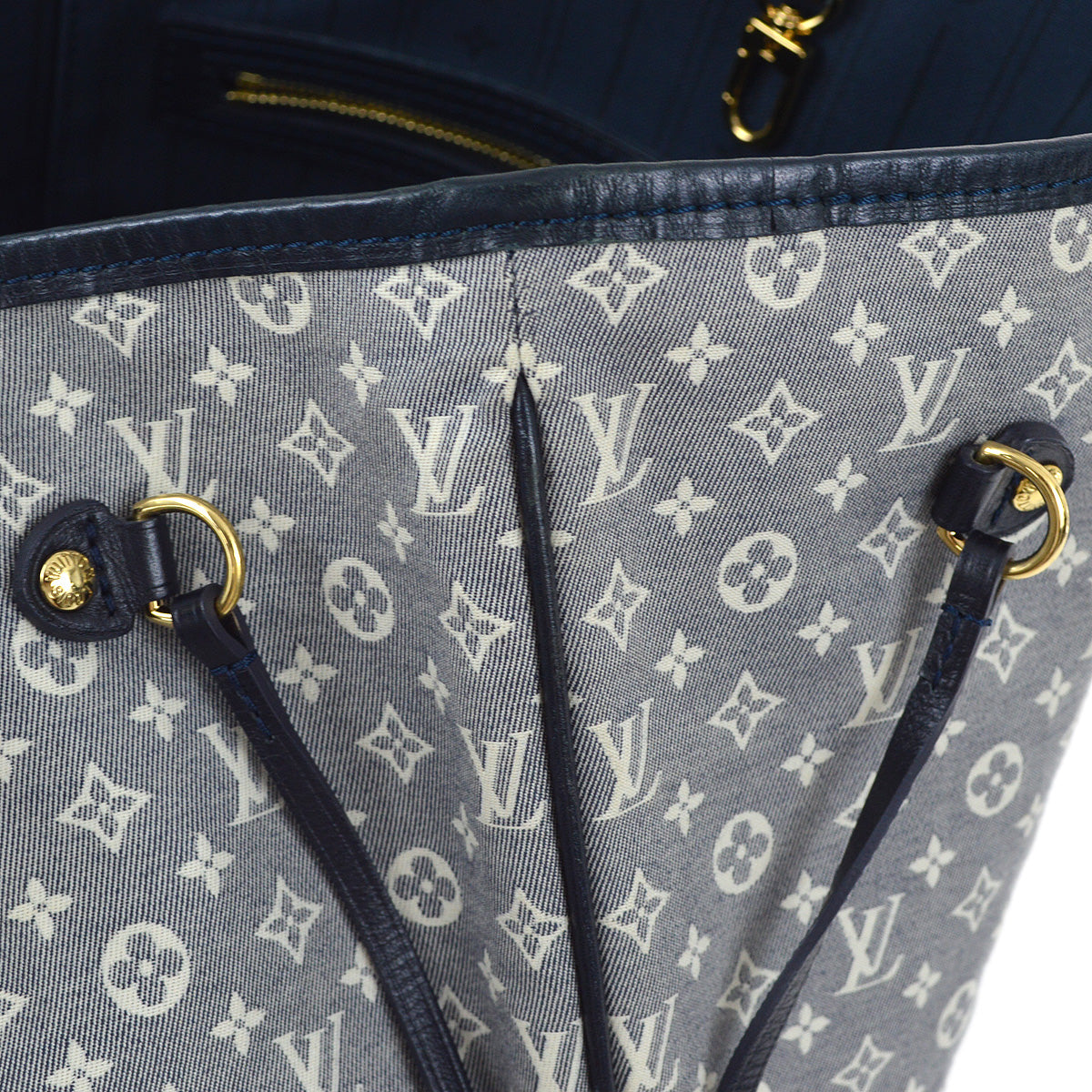 Louis Vuitton 2012 Navy Monogram Idylle Neverfull MM Tote M40514