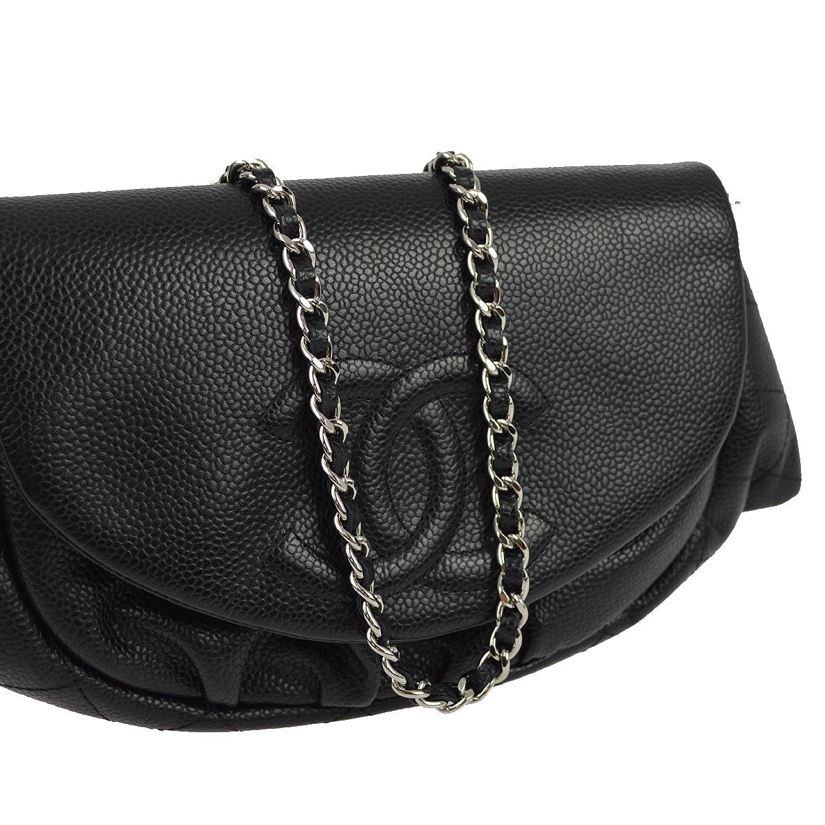 Chanel 2013-2014 Black Caviar WOC Wallet On Chain