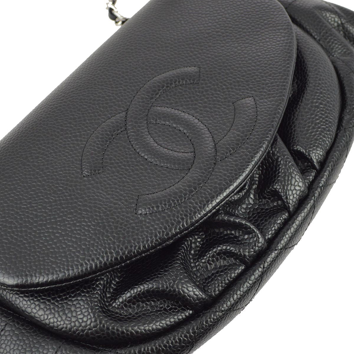 Chanel 2013-2014 Black Caviar WOC Wallet On Chain