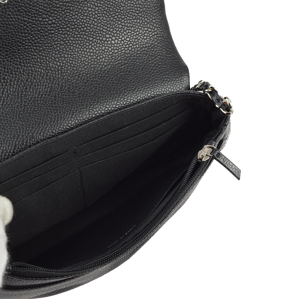 Chanel 2013-2014 Black Caviar WOC Wallet On Chain