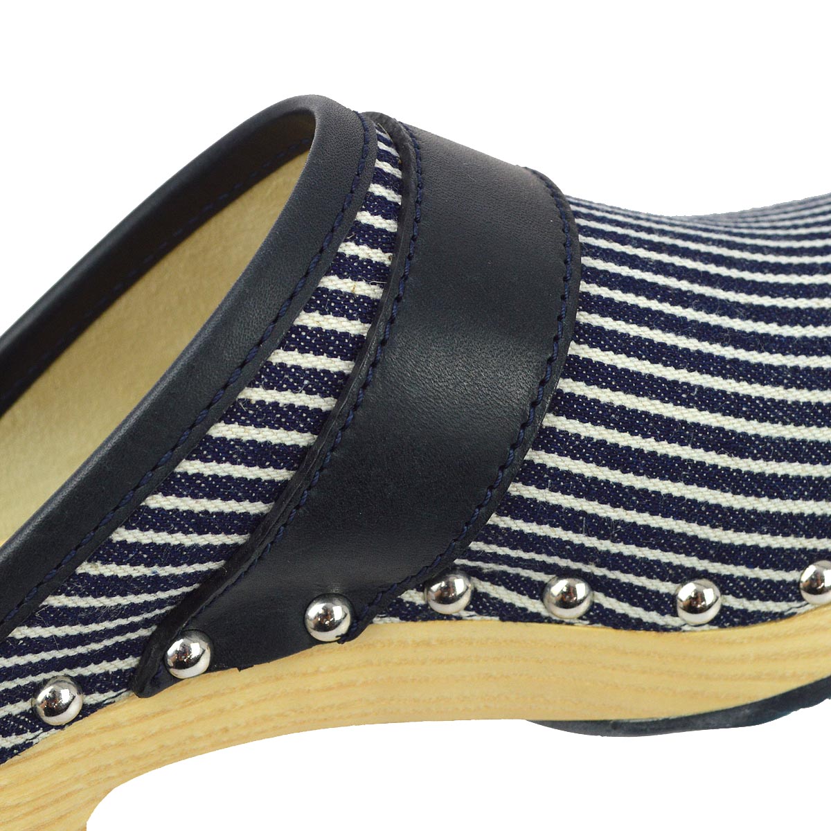 Chanel Navy Turnlock Sabot Shoes #35