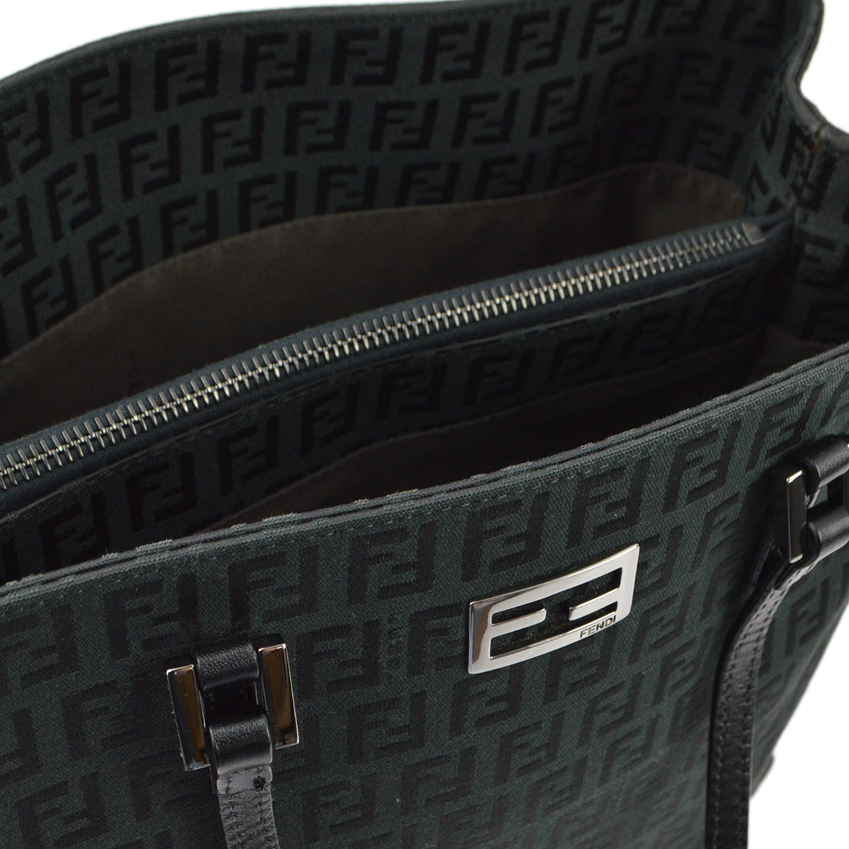 Fendi Black Zucchino Tote Handbag