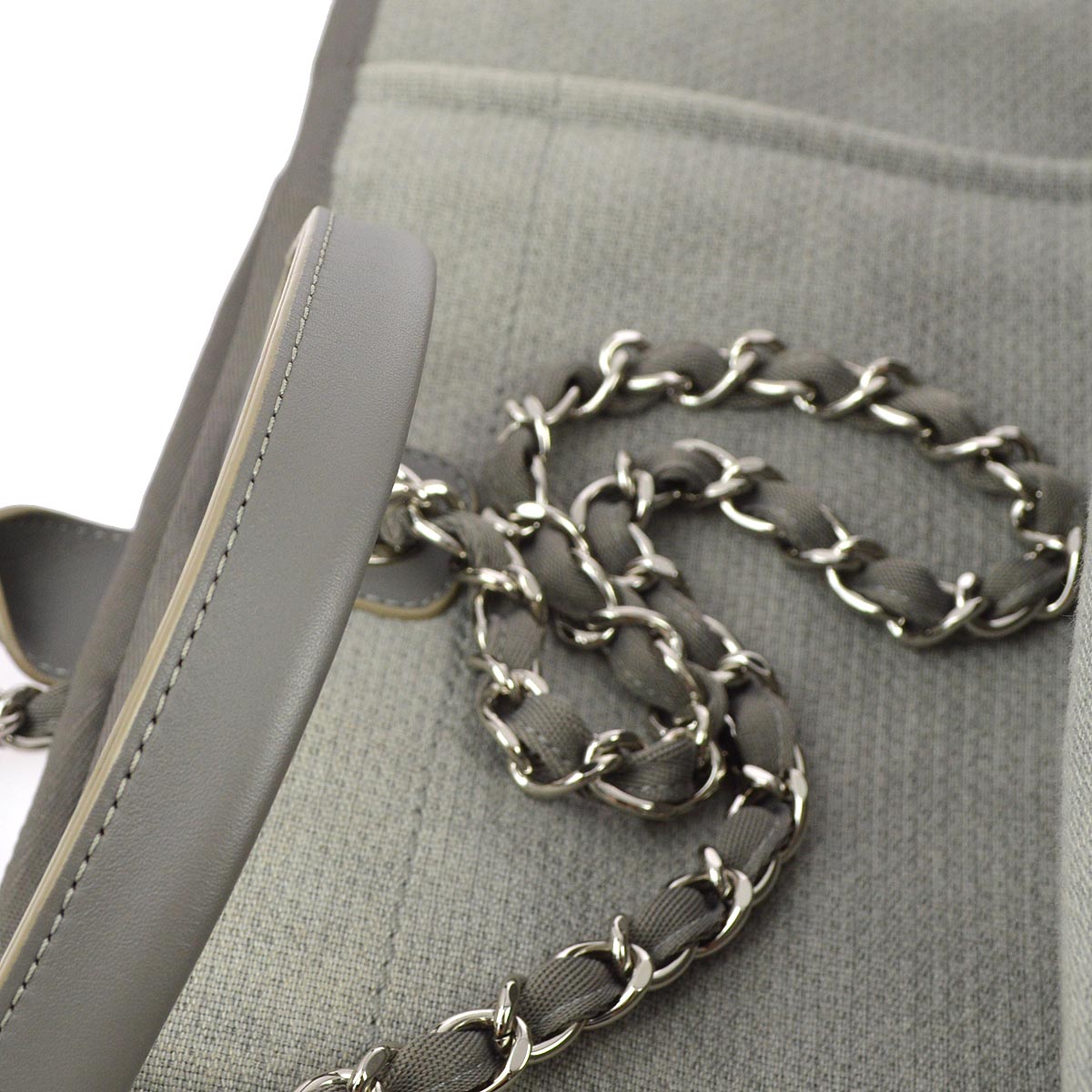 Chanel 2014-2015 Gray Medium Deauville Tote Shoulder Bag