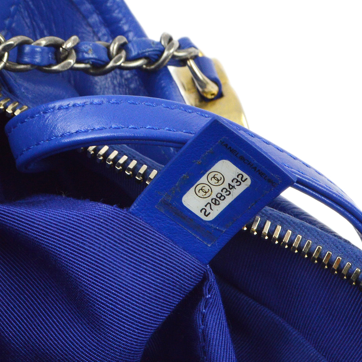 Chanel 2019 Blue Tweed Calfskin Small Gabrielle Shoulder Bag