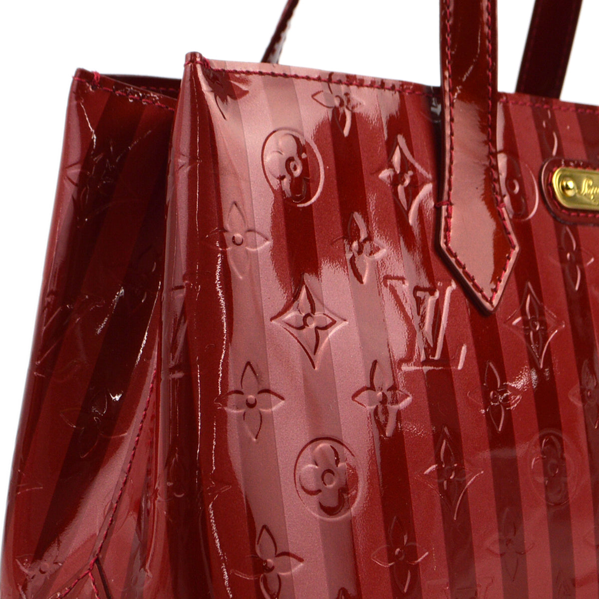 Louis Vuitton 2012 Red Monogram Vernis Wilshire PM Tote Bag M91702