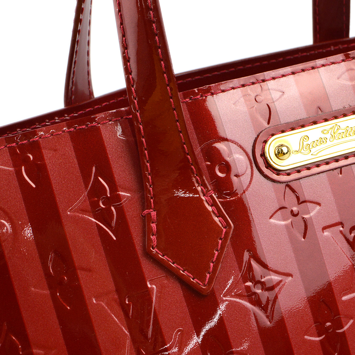 Louis Vuitton 2012 Red Monogram Vernis Wilshire PM Tote Bag M91702