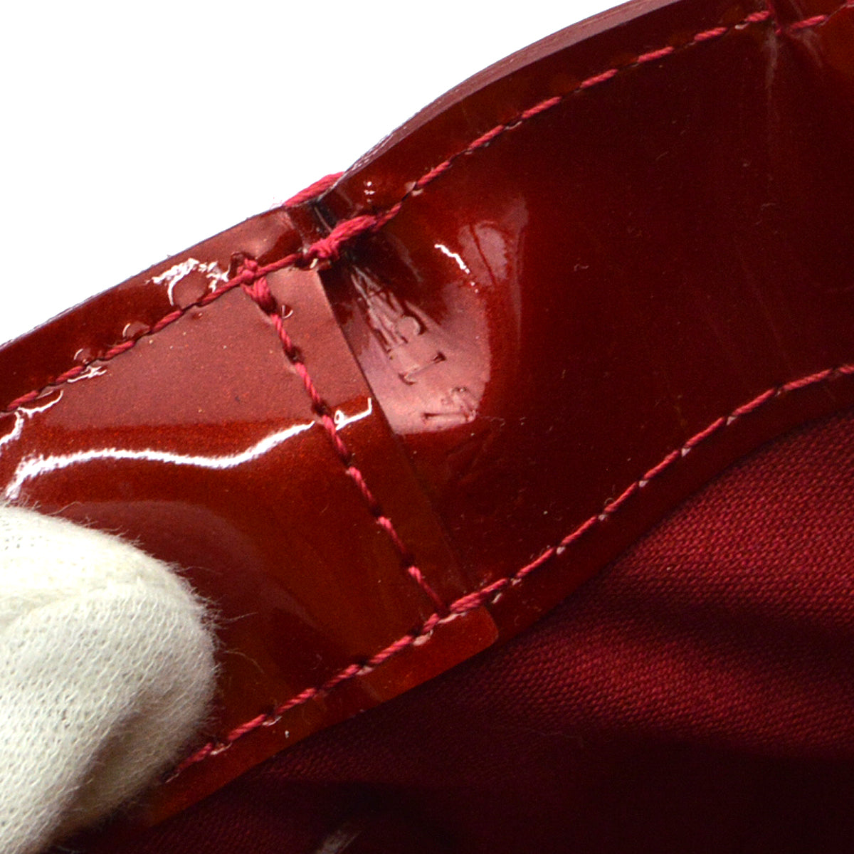 Louis Vuitton 2012 Red Monogram Vernis Wilshire PM Tote Bag M91702