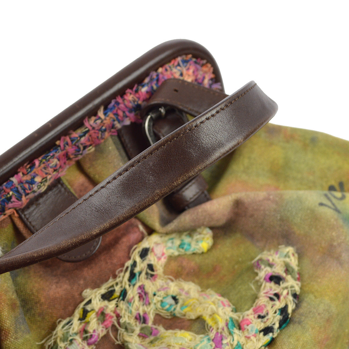 Chanel 2015-2016 Khaki Green Canvas Graffiti On The Pavement Tote Handbag