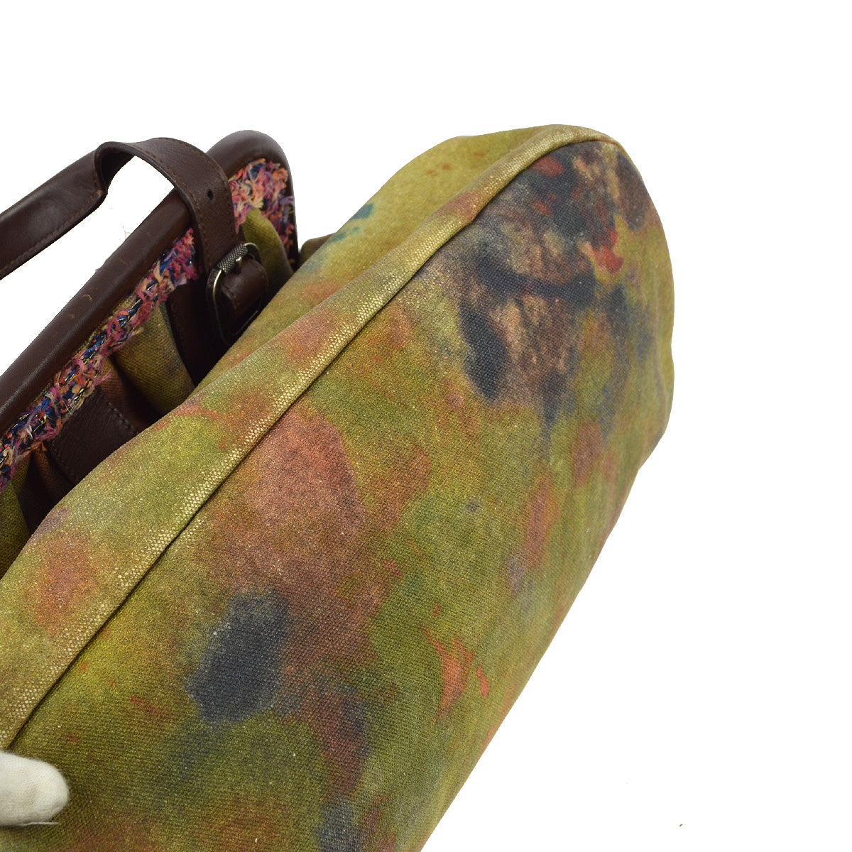 Chanel 2015-2016 Khaki Green Canvas Graffiti On The Pavement Tote Handbag