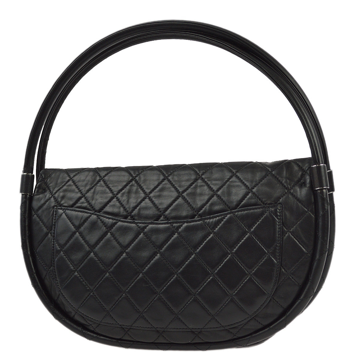 Chanel Black Lambskin Hula Hoop Large Handbag