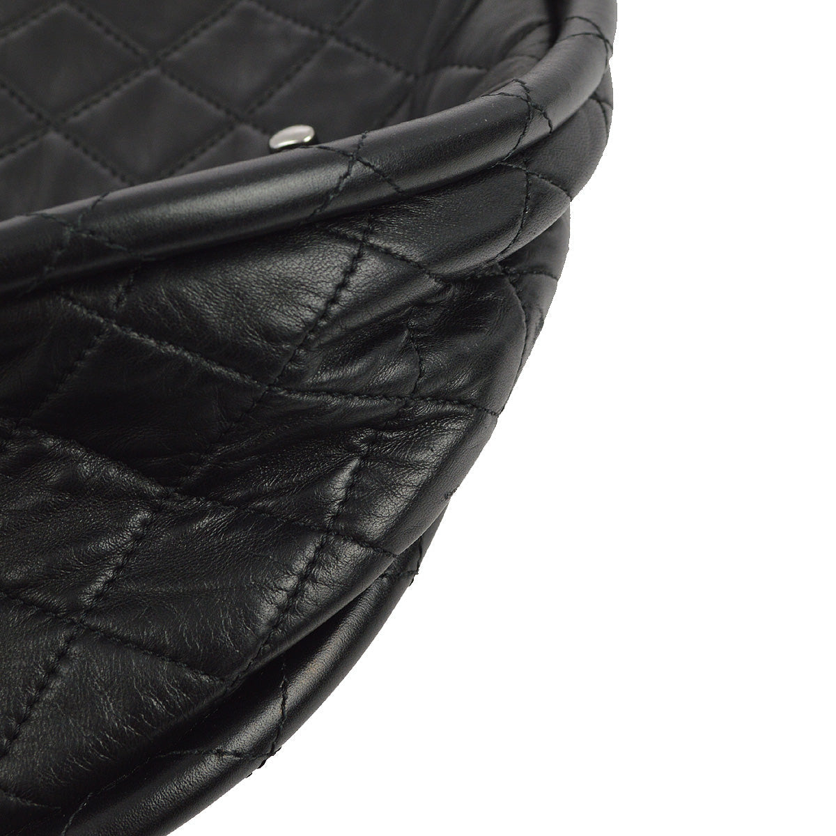 Chanel Black Lambskin Hula Hoop Large Handbag