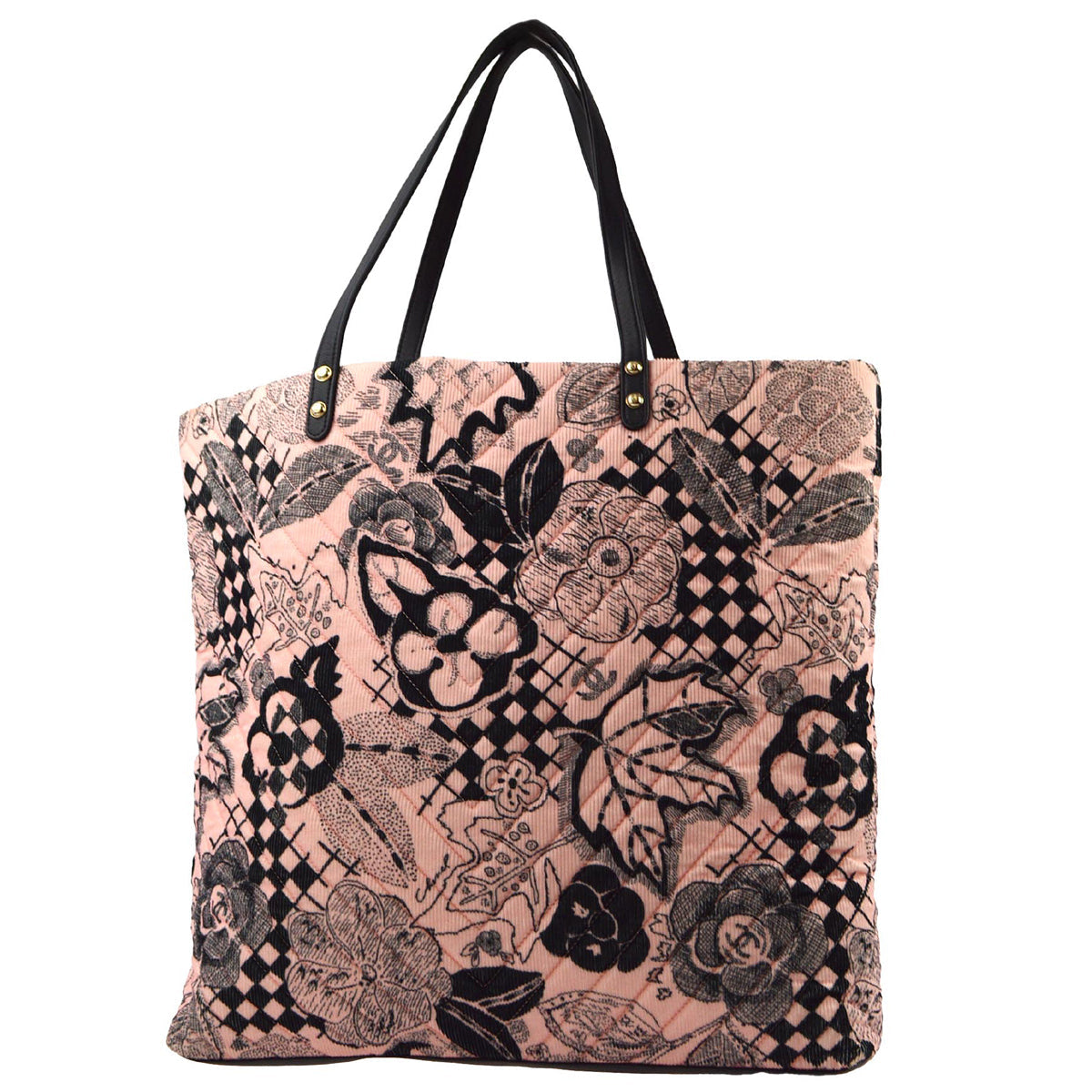 Chanel 2018-2019 Pink Cotton Camellia Tote Shoulder Bag