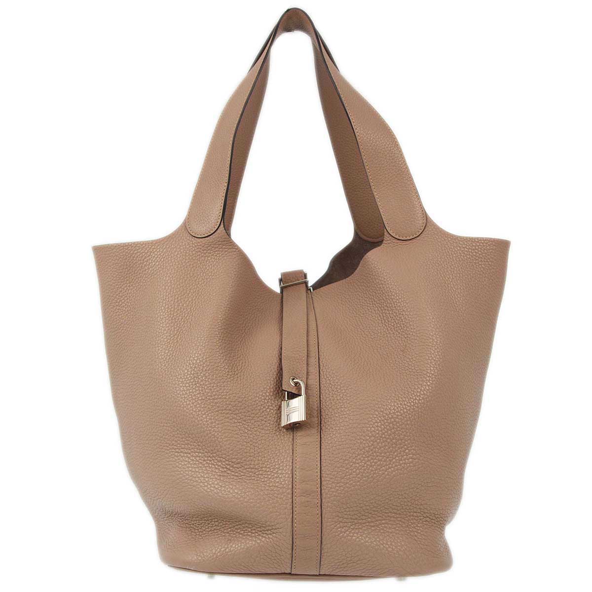 Hermes 2011 Gray Taurillon Clemence Picotin Lock 31 TGM Handbag