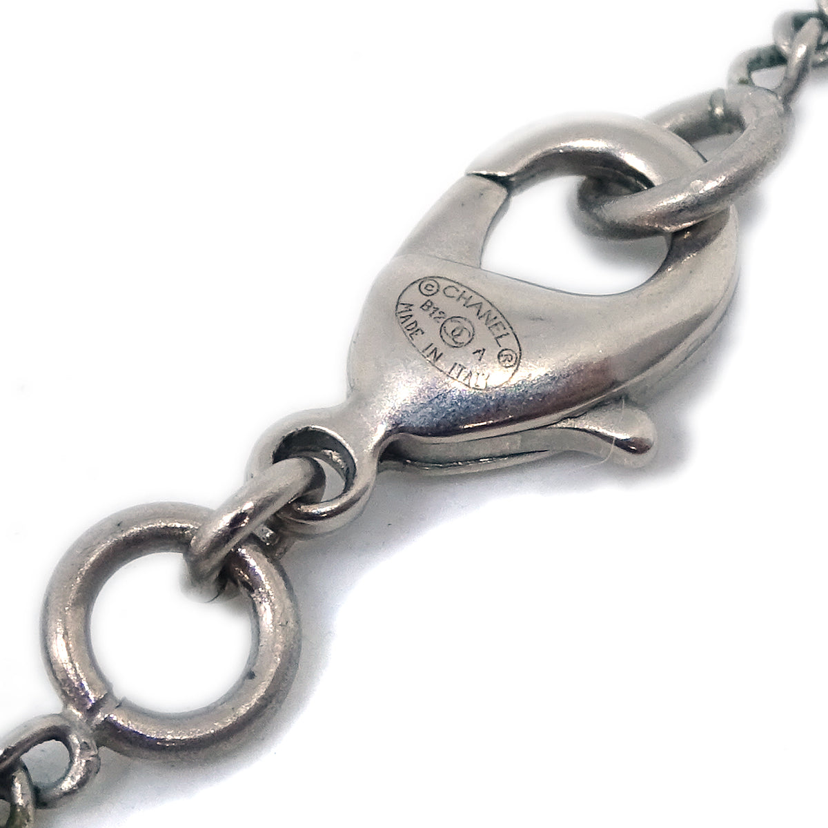 Chanel 2012 Chain Necklace Silver Black B12A