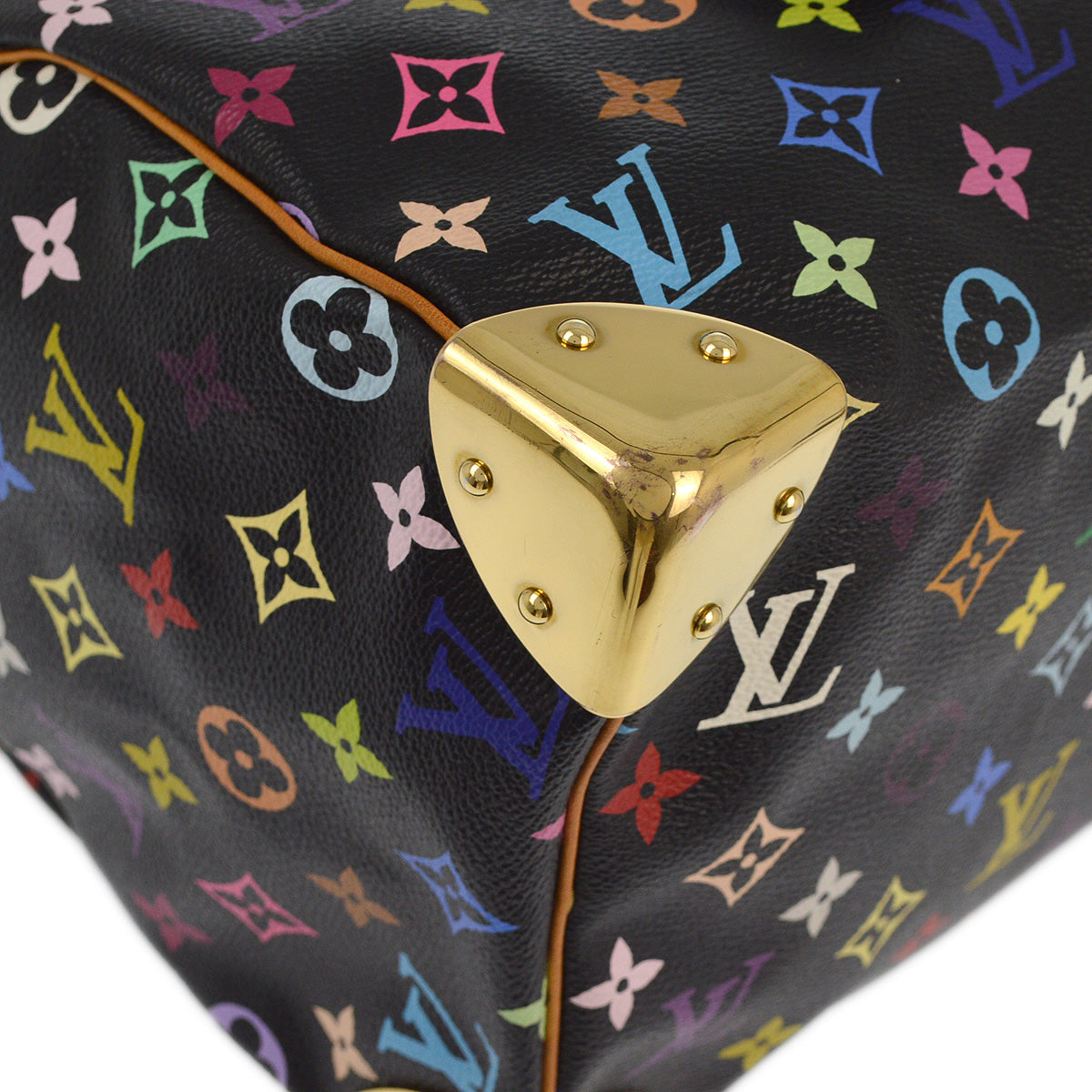 Louis Vuitton 2010 Black Monogram Multicolor Speedy 30 Handbag M92642