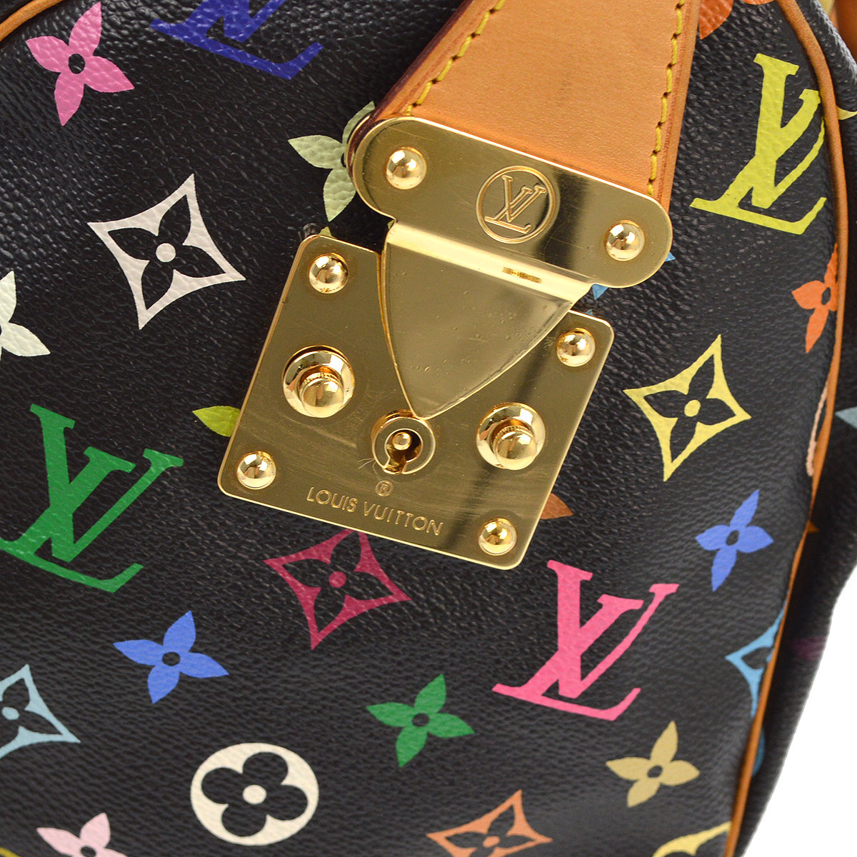 Louis Vuitton 2010 Black Monogram Multicolor Speedy 30 Handbag M92642