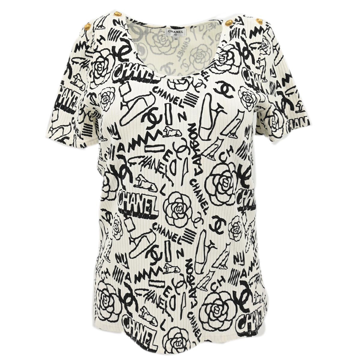 Chanel T-shirt Top White #42