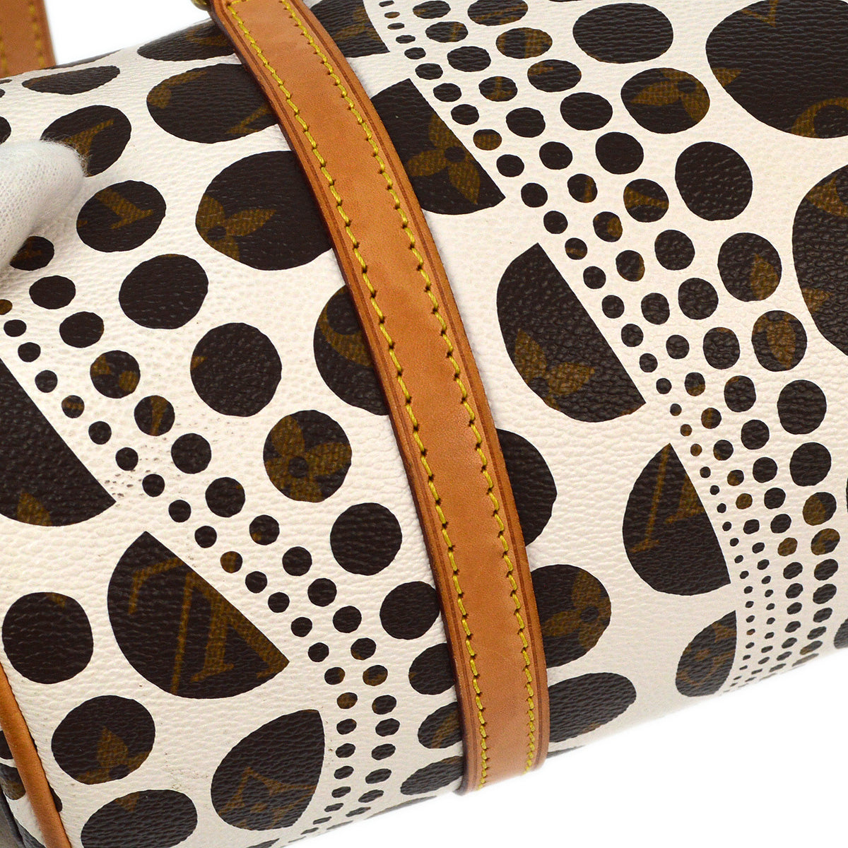 Louis Vuitton 2012 White Pumpkin Dot Papillon GM Handbag M40687