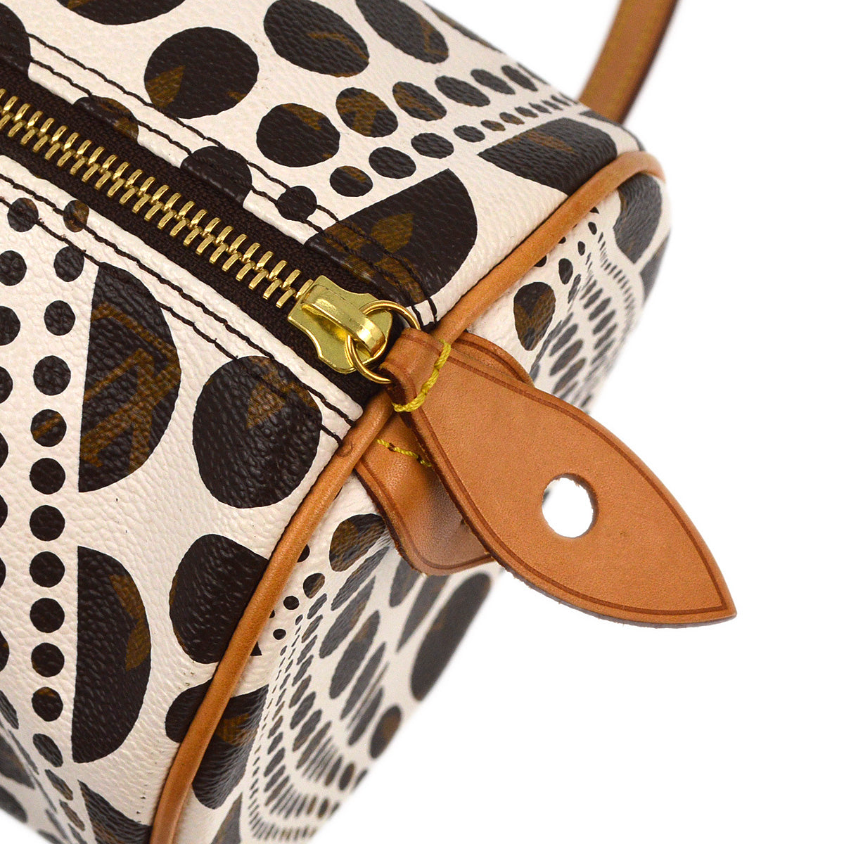 Louis Vuitton 2012 White Pumpkin Dot Papillon GM Handbag M40687