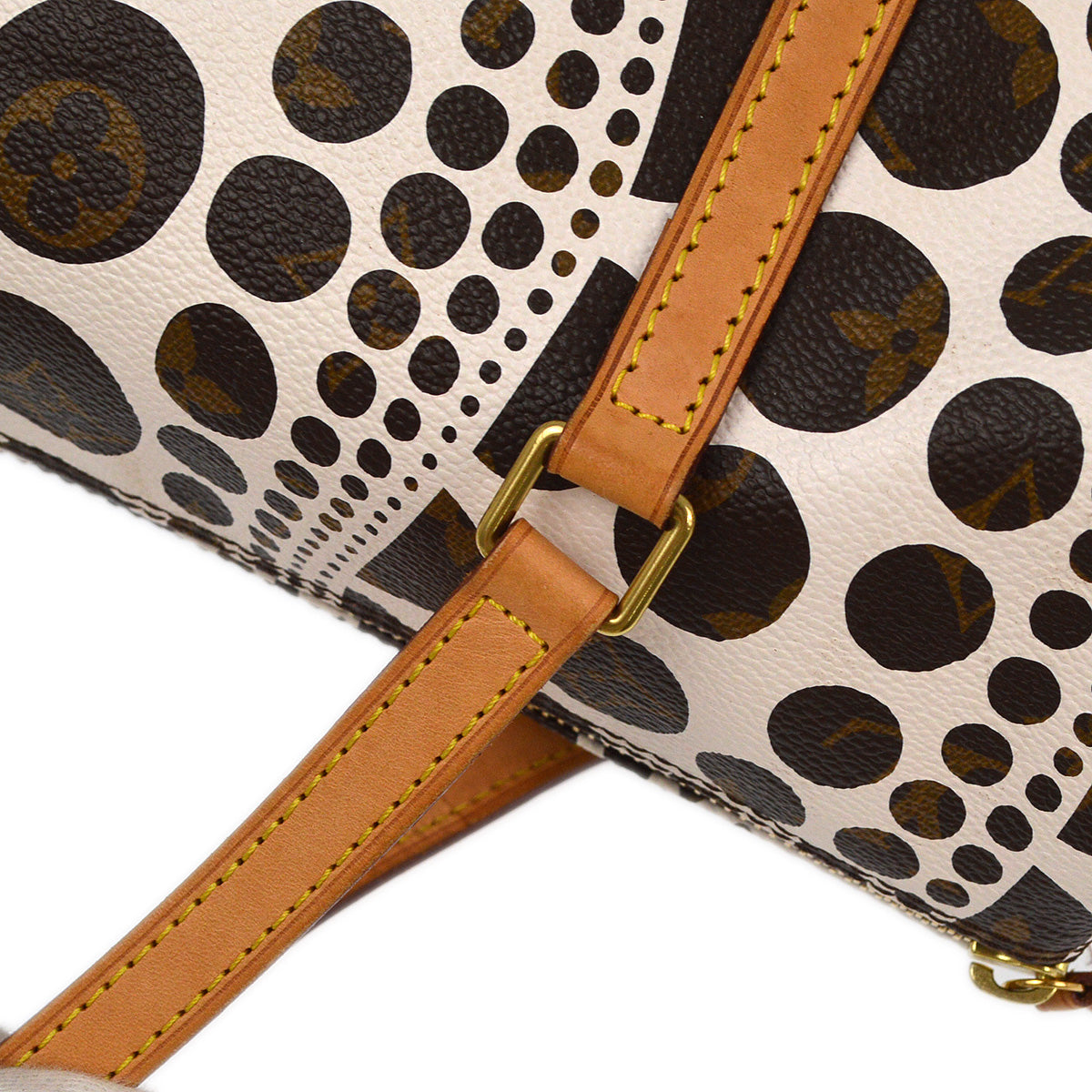 Louis Vuitton 2012 White Pumpkin Dot Papillon GM Handbag M40687