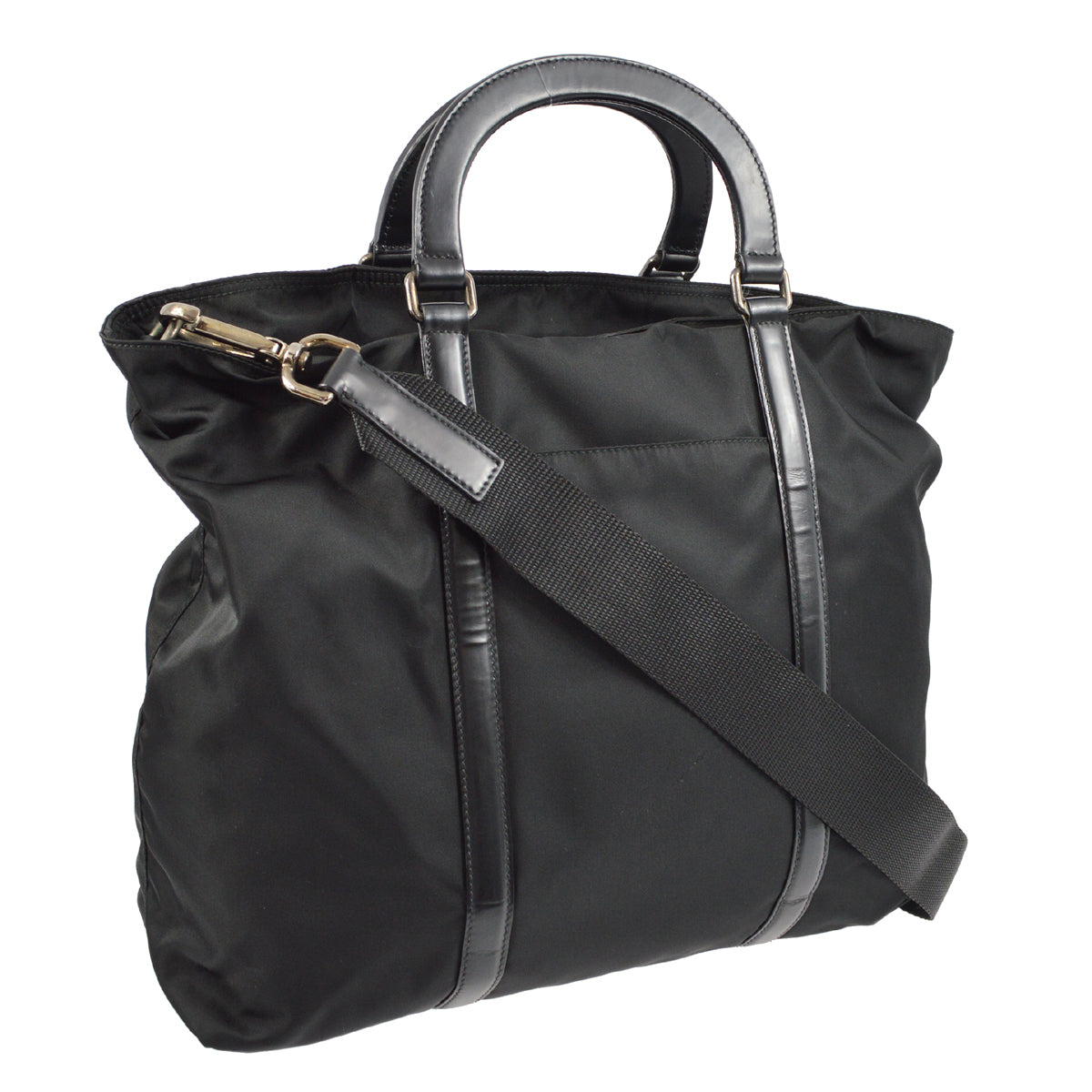 Prada Black Nylon 2way Tote Handbag