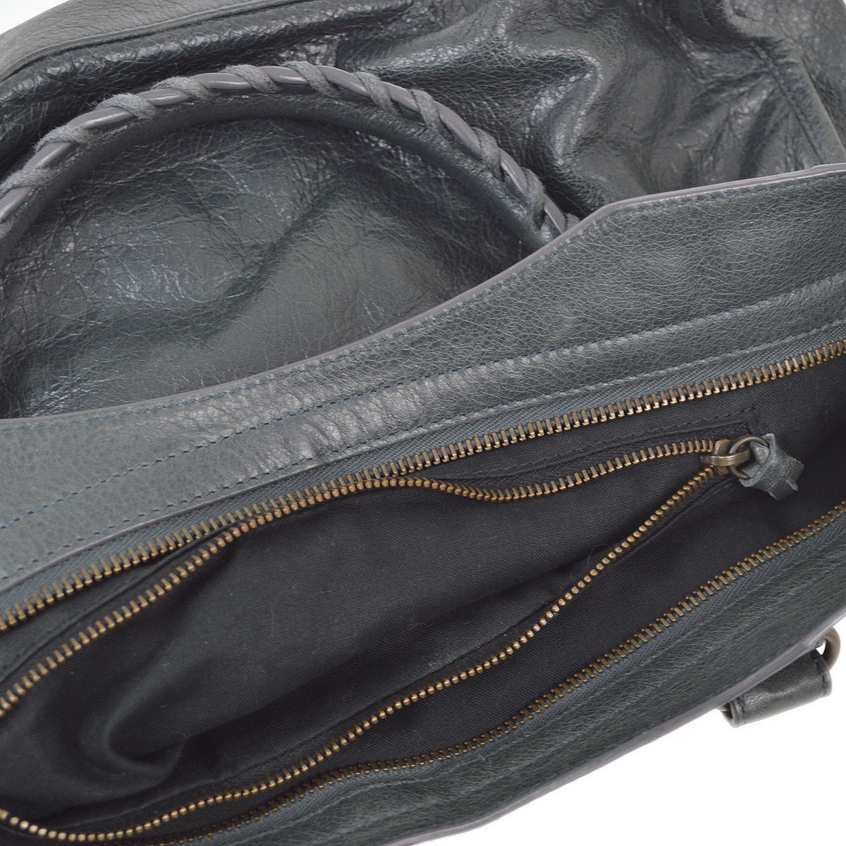Balenciaga Gray Sheepskin Giant City Handbag