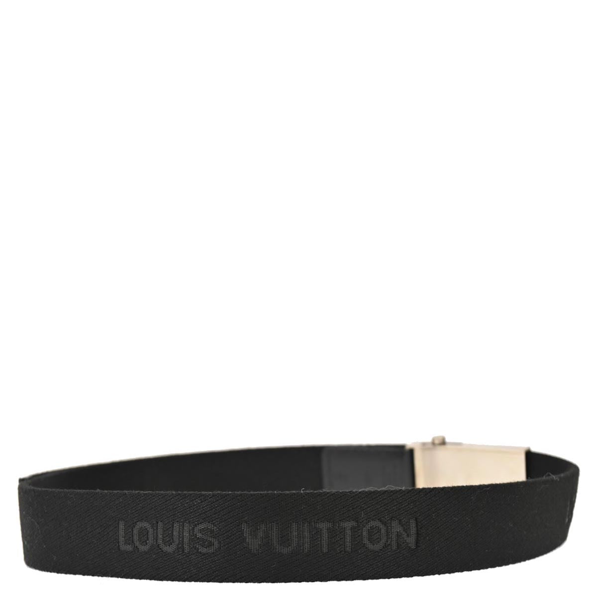 Louis Vuitton 2010 Black Ceinture Buckle Belt M9801 #85/34 Small Good
