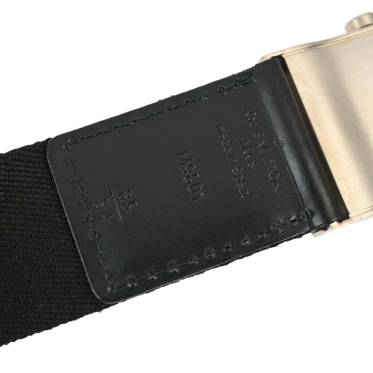 Louis Vuitton 2010 Black Ceinture Buckle Belt M9801 #85/34 Small Good