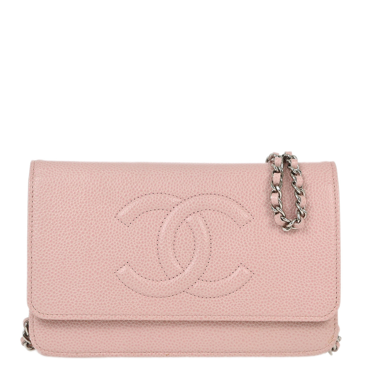 Chanel 2010-2011 Pink Caviar WOC Chain Shoulder Wallet Bag