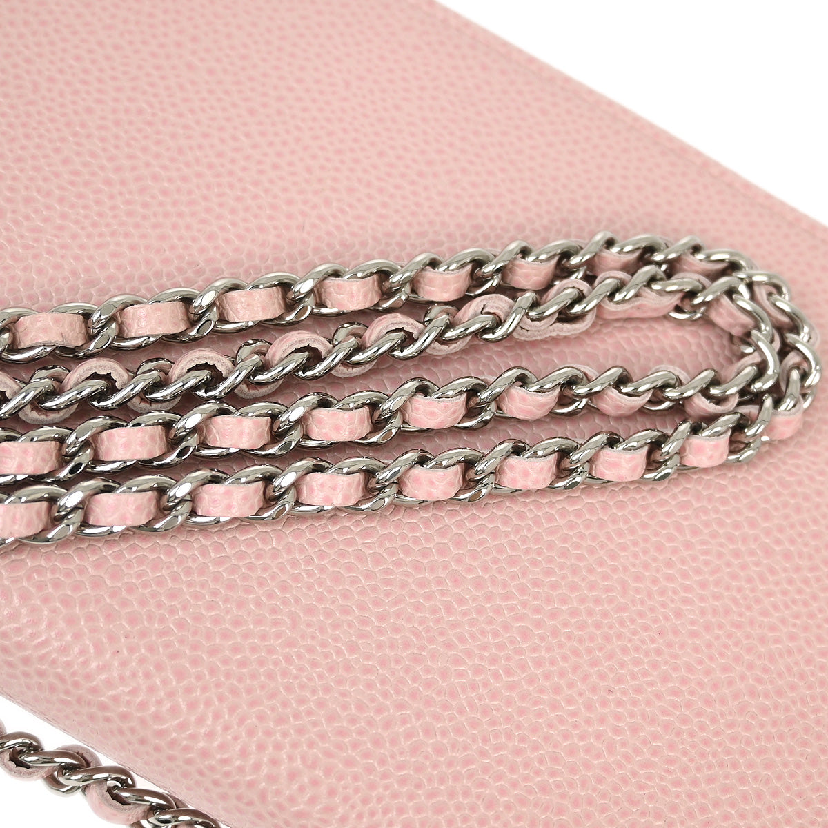 Chanel 2010-2011 Pink Caviar WOC Chain Shoulder Wallet Bag