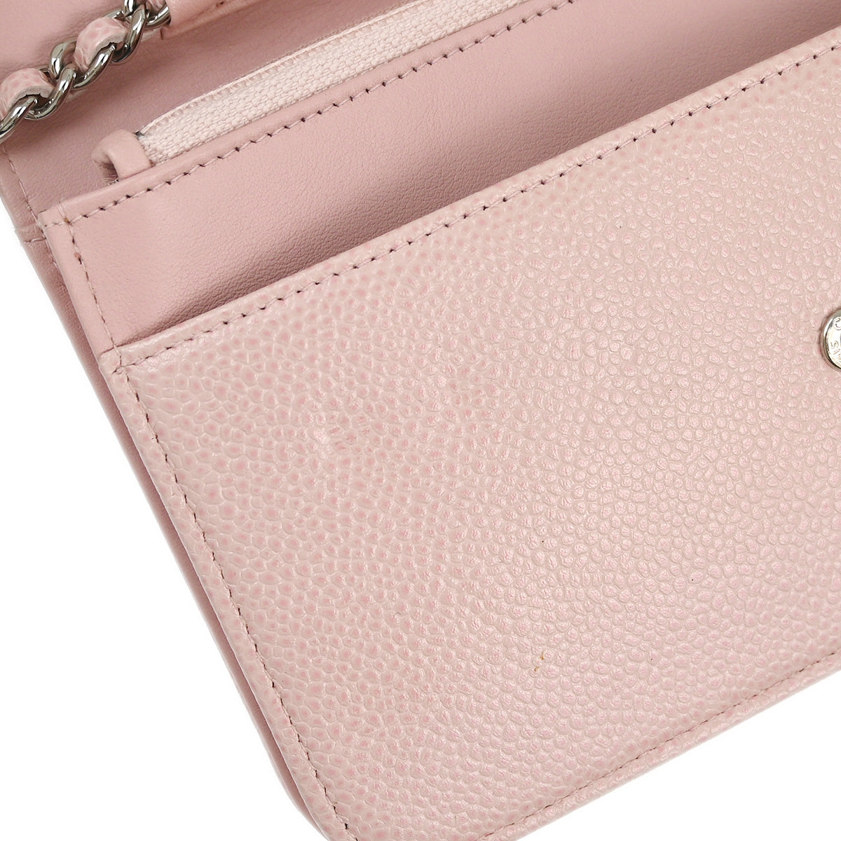 Chanel 2010-2011 Pink Caviar WOC Chain Shoulder Wallet Bag