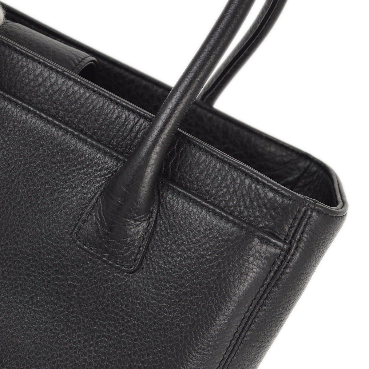 Chanel 2014 Black Calfskin Executive Cerf Tote Shoulder Bag