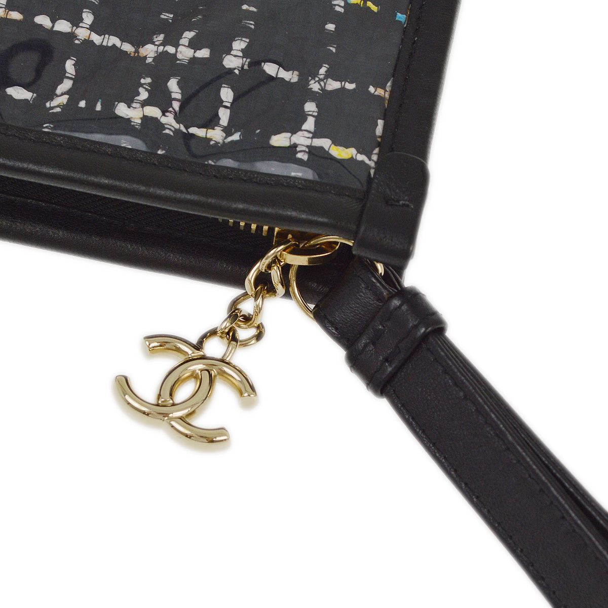 Chanel 2019 Black Vinyl Lambskin Clutch Bag