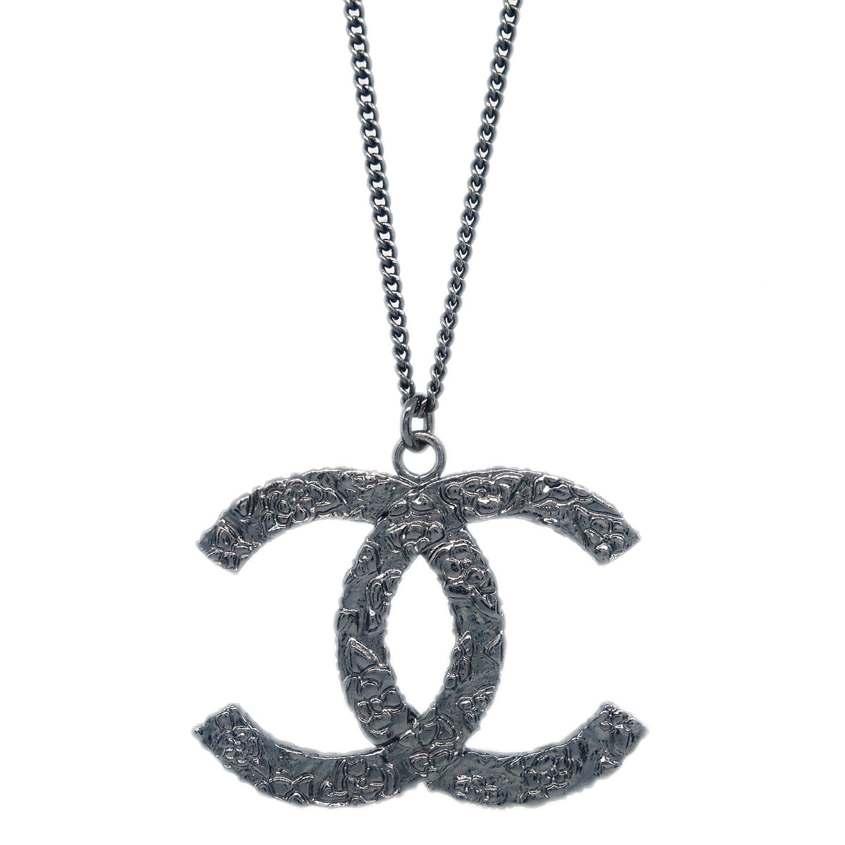 Chanel Chain Pendant Necklace Black B12P