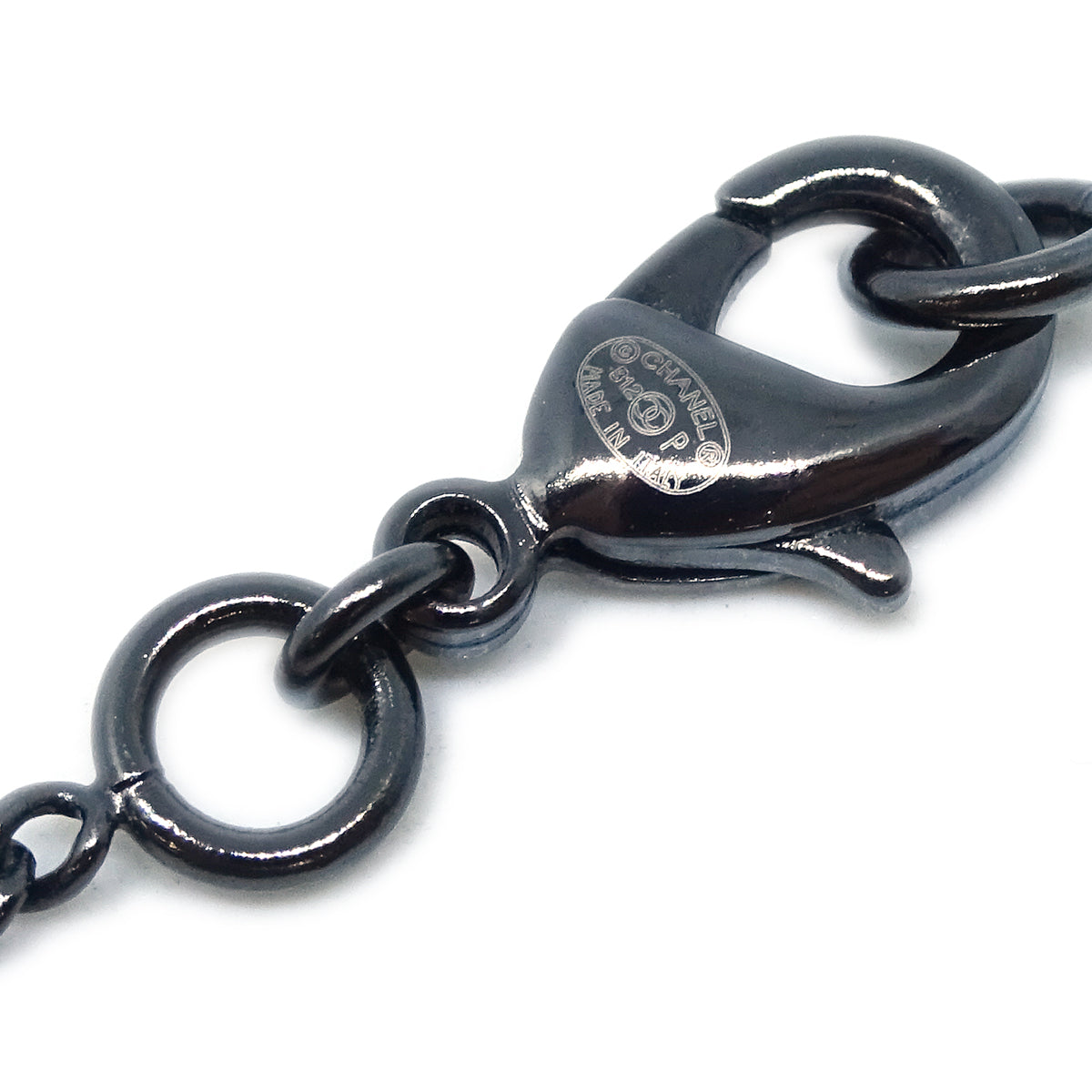 Chanel Chain Pendant Necklace Black B12P