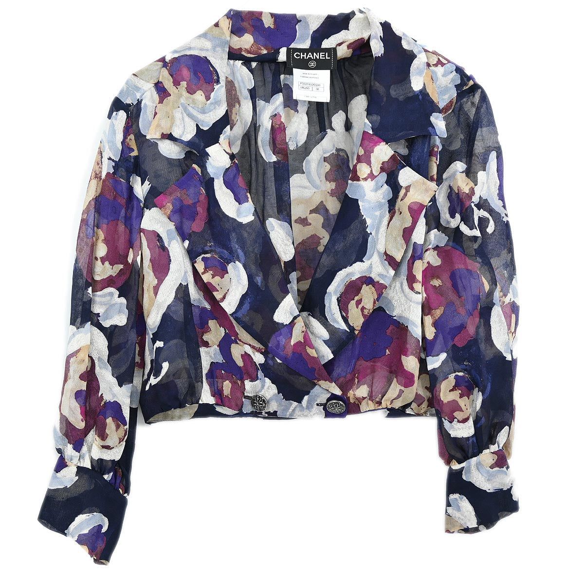 Chanel 2010 Blouse Shirt Navy #38